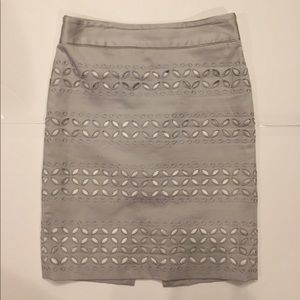 Grey skirt with cutouts on bottom
