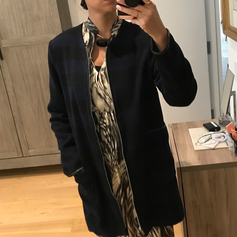 Hutch Brushed wool stripe coat