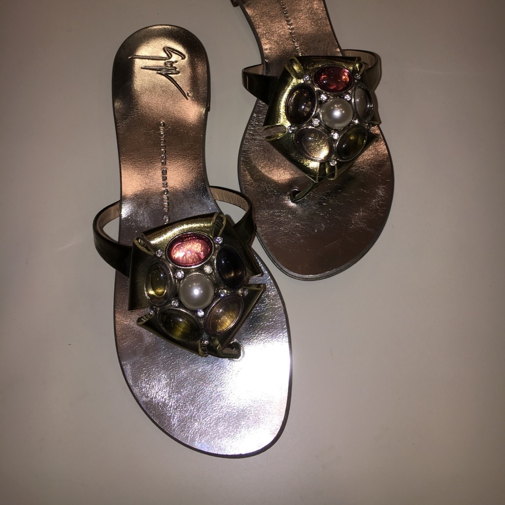 Authentic Giuseppe Zanotti jeweled Thong flat Sandals