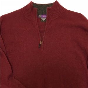 Saks Fifth Avenue Cashmere 1/4 zip Sz. L burgundy