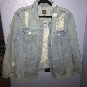 Brand New Distressed Denim Jacket XL Brand New Distressed Denim Jacket XL