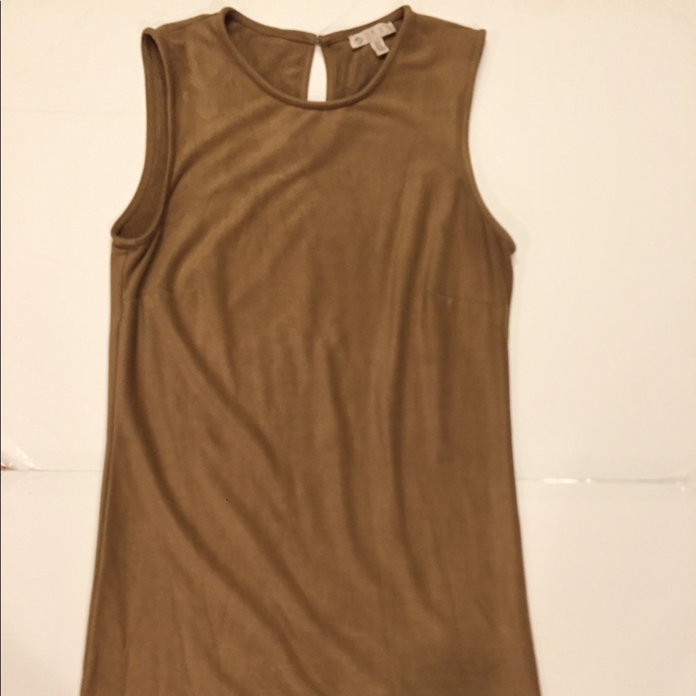 Tan dress with cutouts on bottom