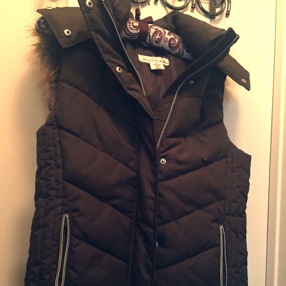 H&M faux fur hooded vest