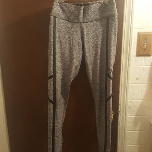 PINK grey leggings with black accent detail