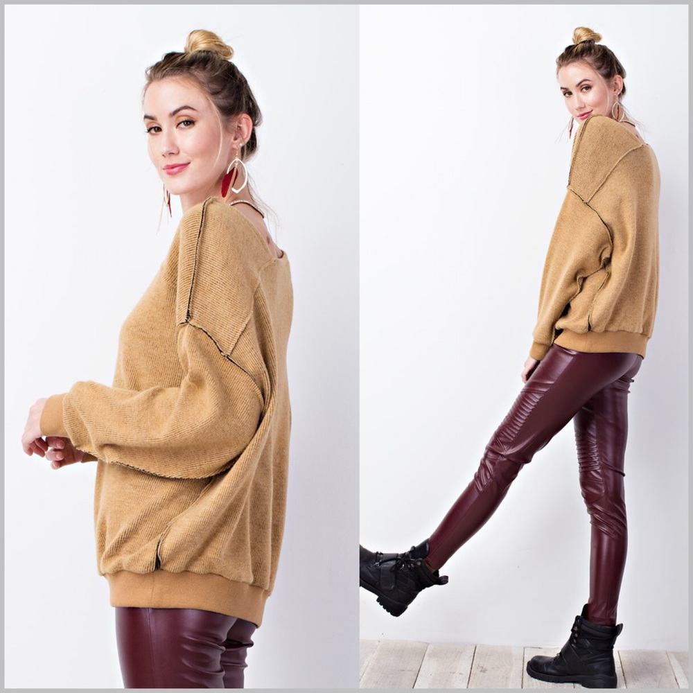 🆕 Camel Oversized Boxy Sweater - Picture 4 of 8