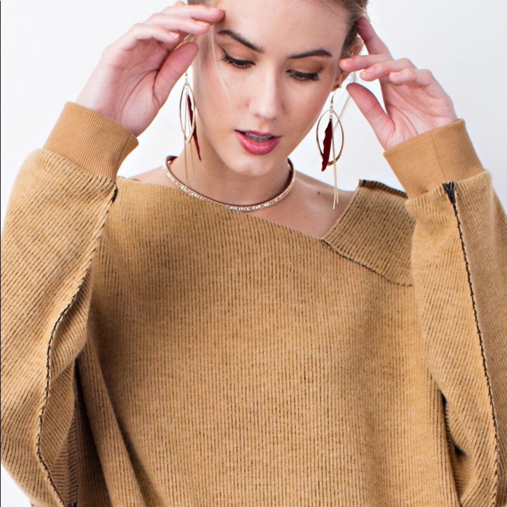 🆕 Camel Oversized Boxy Sweater - Picture 2 of 8