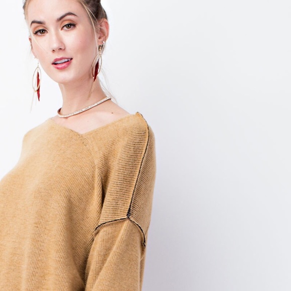 🆕 Camel Oversized Boxy Sweater - Picture 6 of 8