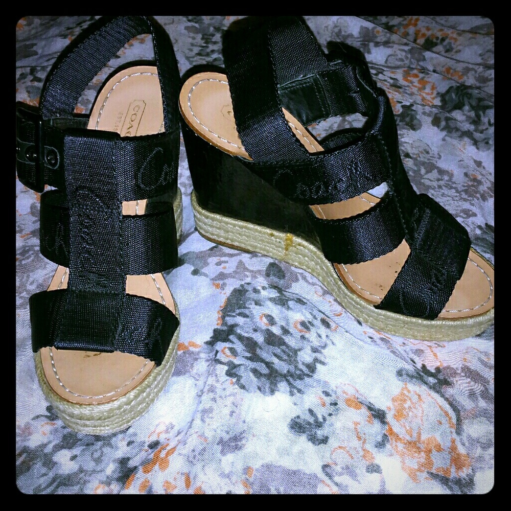 Coach Black Sandals