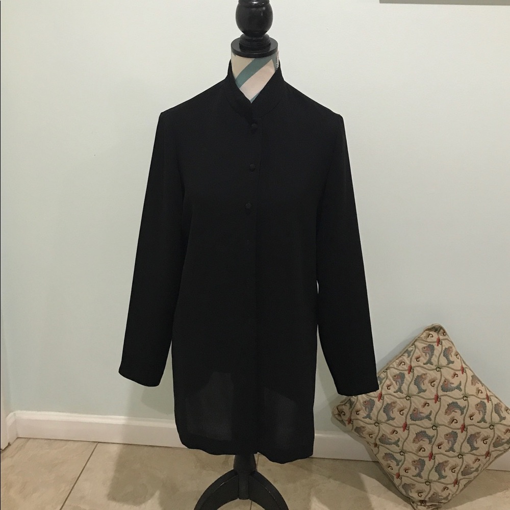 Jones New York ! Mandarin collar finished buttons