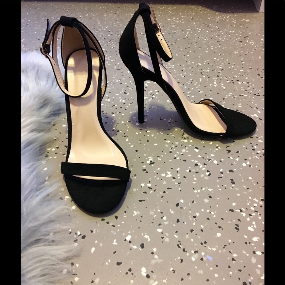 Strappy black heels