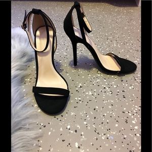 Strappy black heels