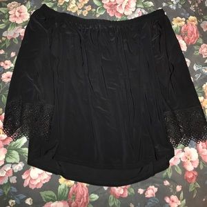 Black off the shoulder top