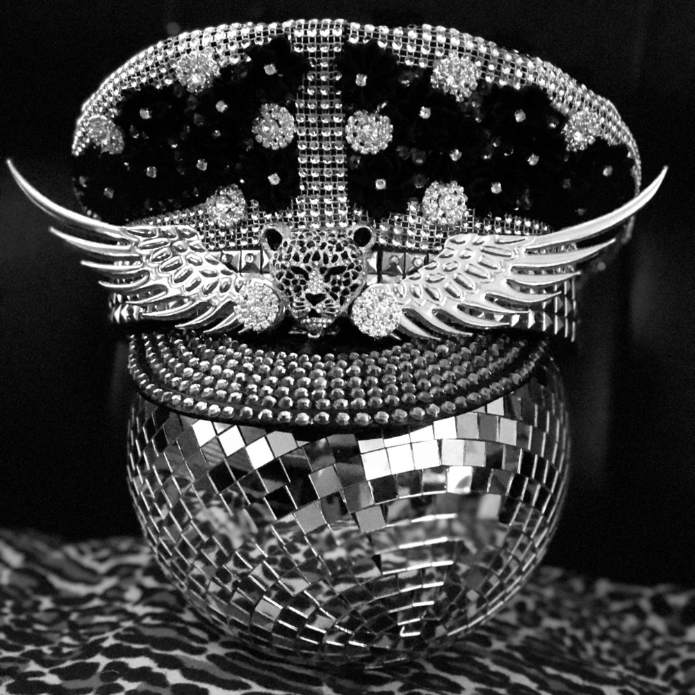 Burning man rave blinged hat