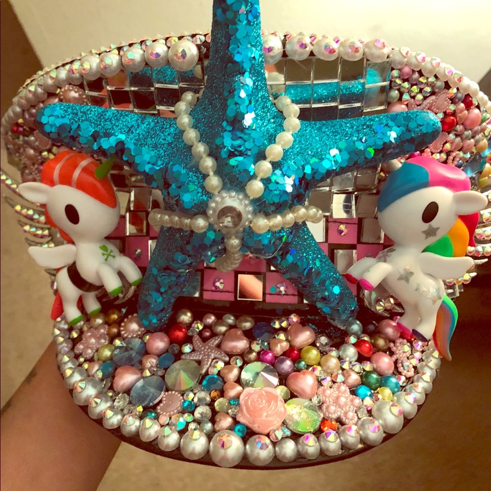 Burningman captain rave blinged hat