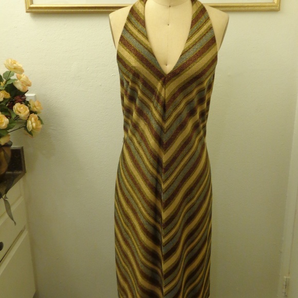 A.B.S by Allen Schwartz Striped Halter Dress - Picture 1 of 7