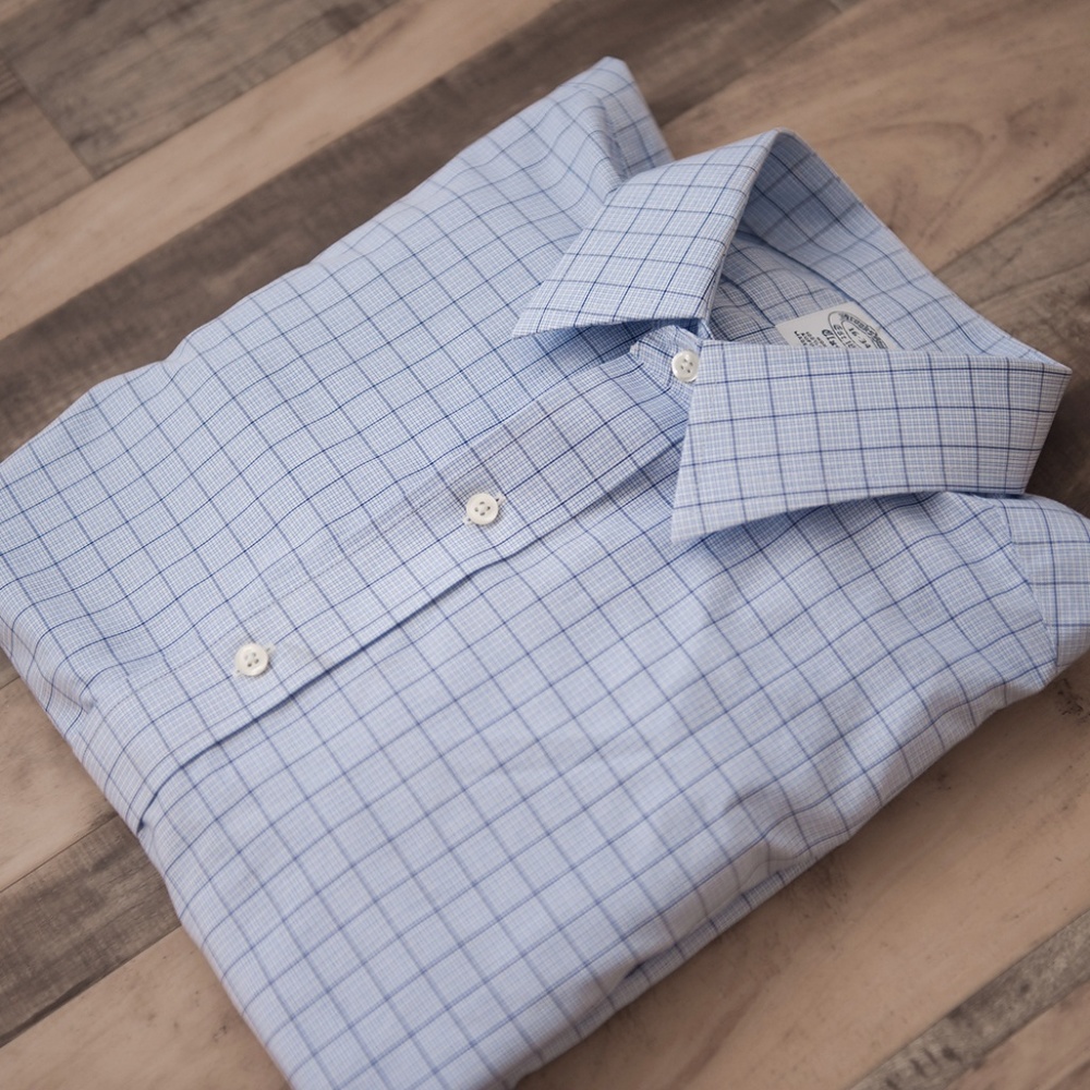 Brooks Brothers Blue Check Cufflinks Shirt