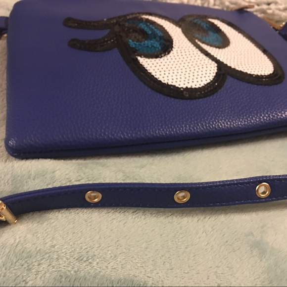 Fashion Sequin Eyes Blue Crossbody/Clutch - Picture 4 of 6