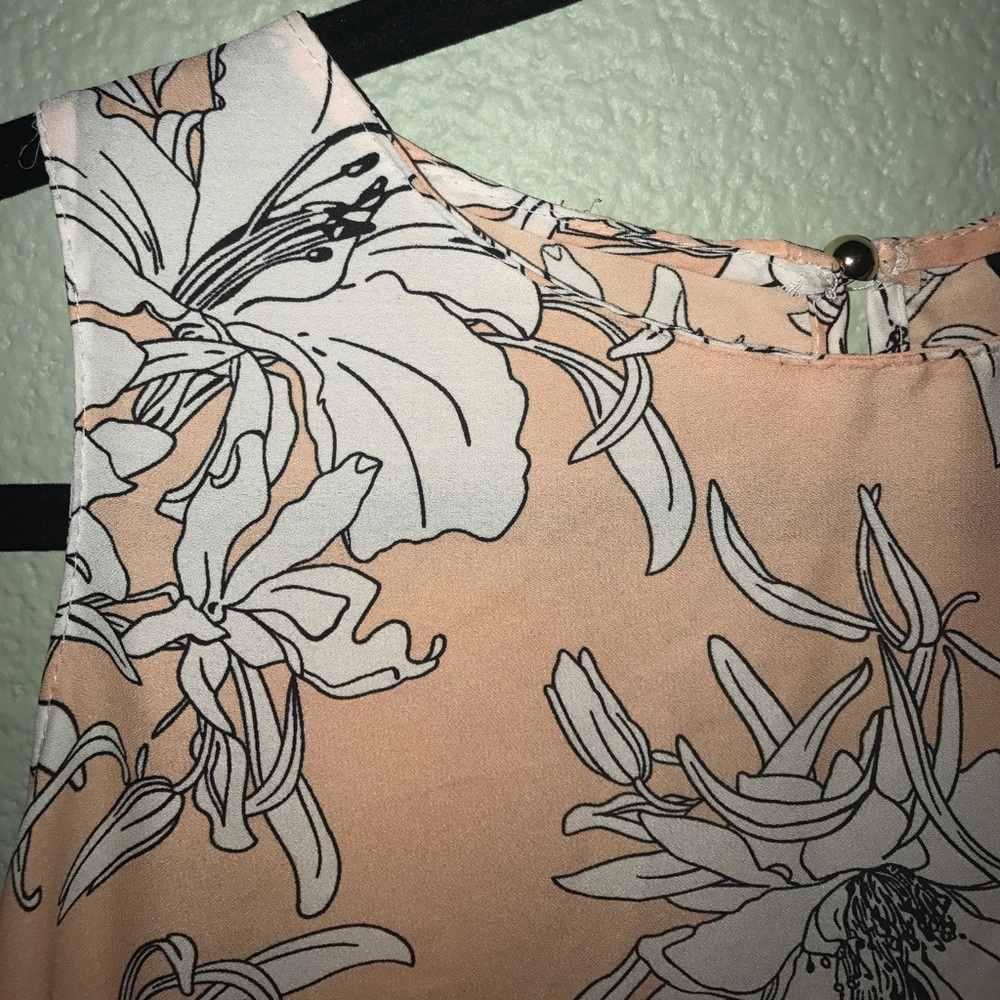 High Neck Line Floral Printed Blouse