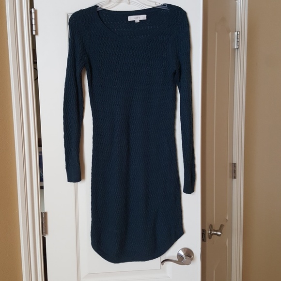 Loft Forest Green Sweater Dress - Picture 2 of 5