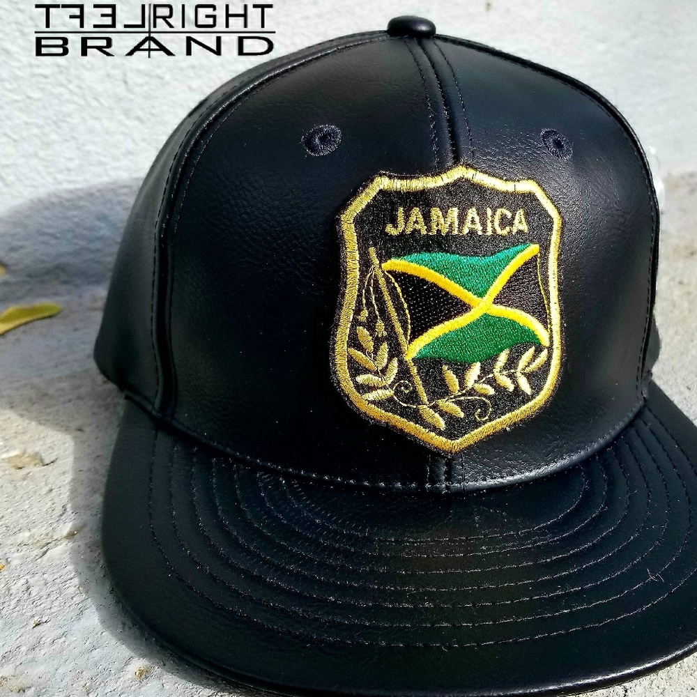 #Jamaica leather hat with gold buckle