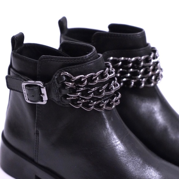 Tory Burch Bloomfield Chain Leather Ankle Boots - Picture 3 of 8