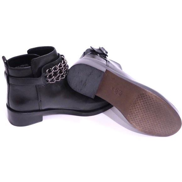 Tory Burch Bloomfield Chain Leather Ankle Boots - Picture 7 of 8