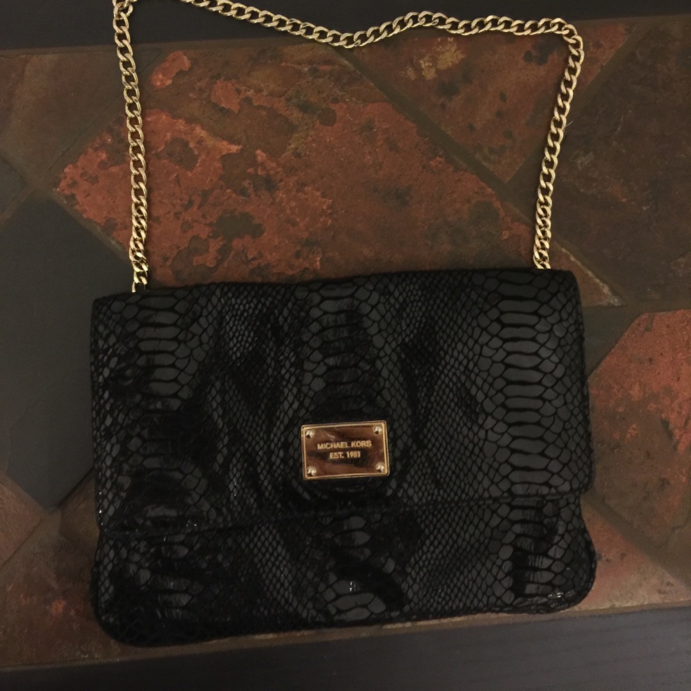 Michael Kors black python purse
