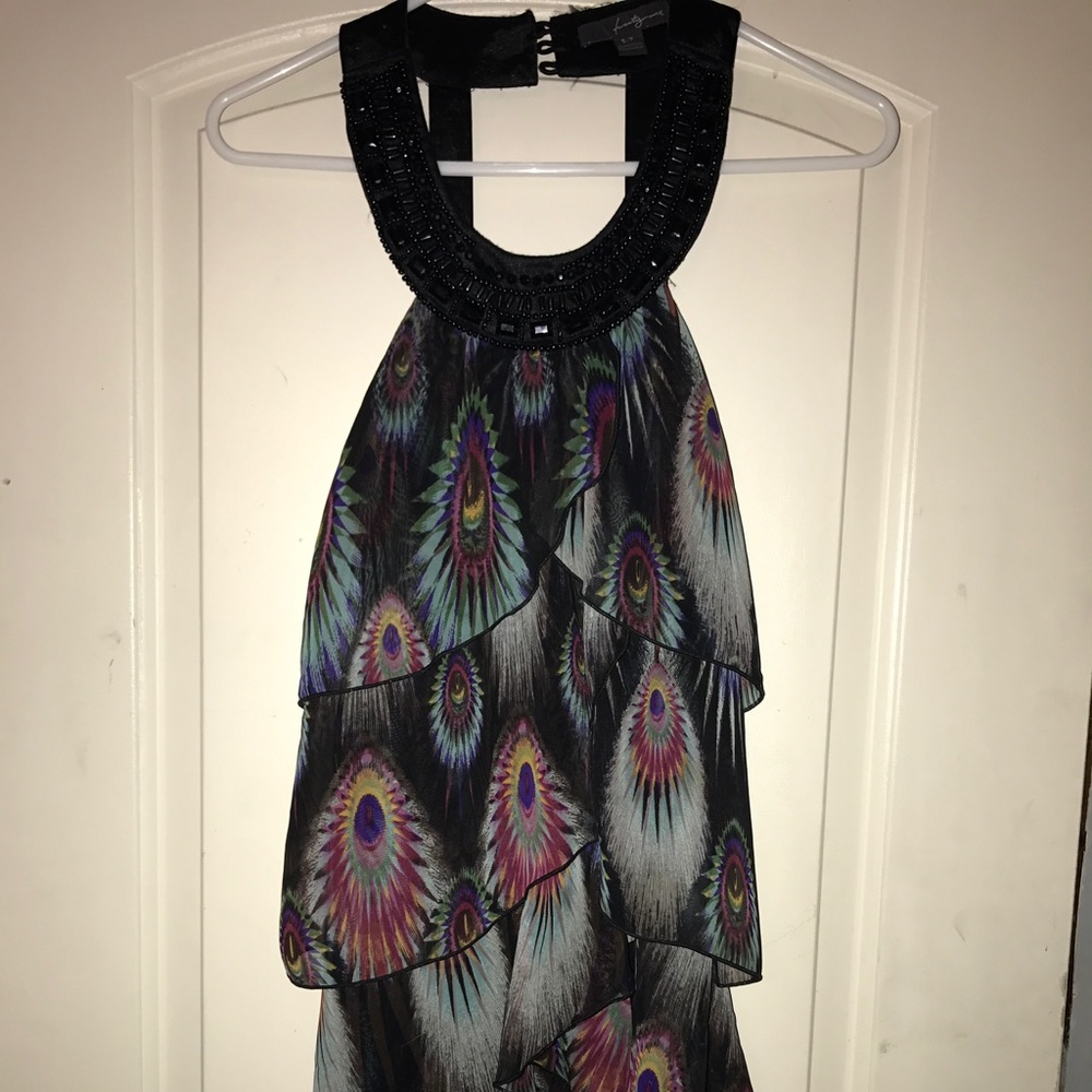 Peacock feather inspired dress