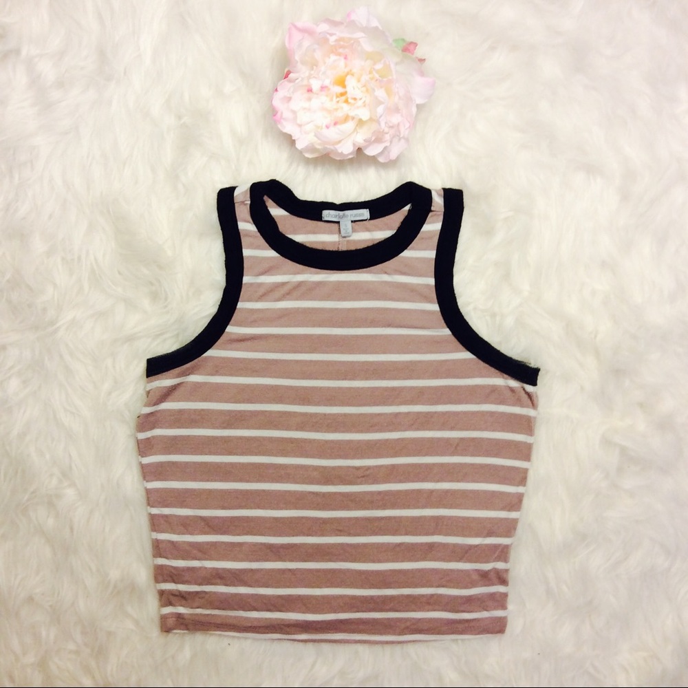 Sleeveless Striped Crop Top Charlotte Russe