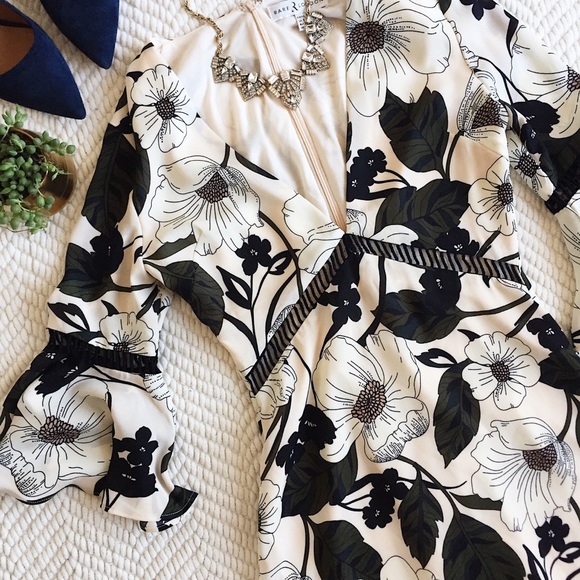 ASOS Dresses & Skirts - Floral bell sleeve cutout dress