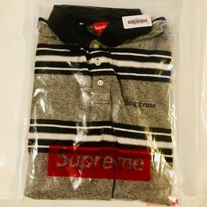 Supreme Heather Stripe Polo (Black)