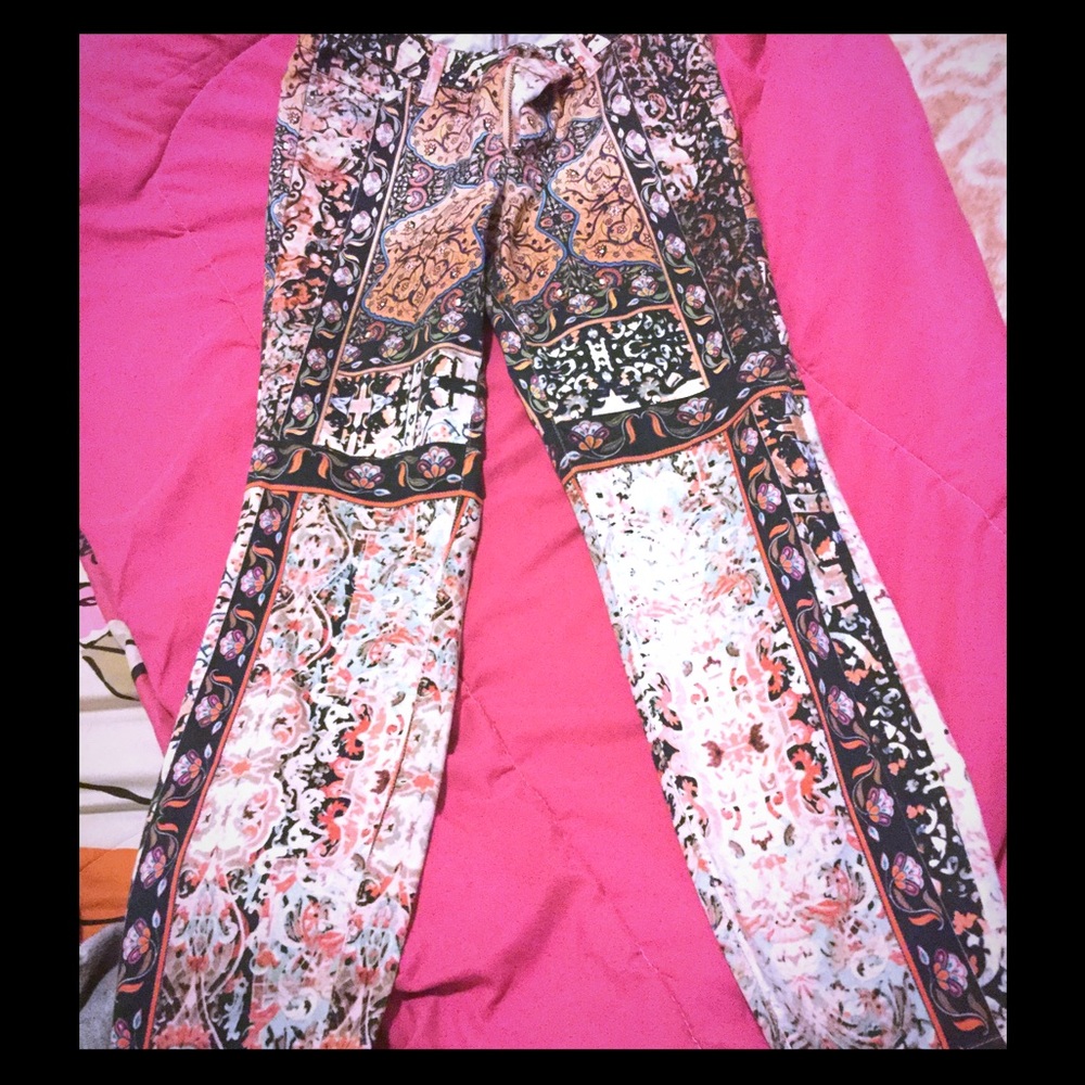 Pants folk print