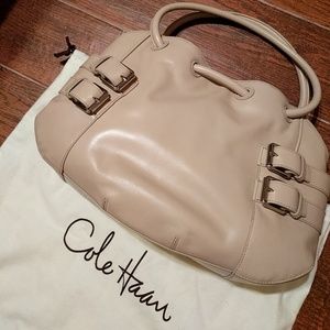 Beige leather Cole Haan purse