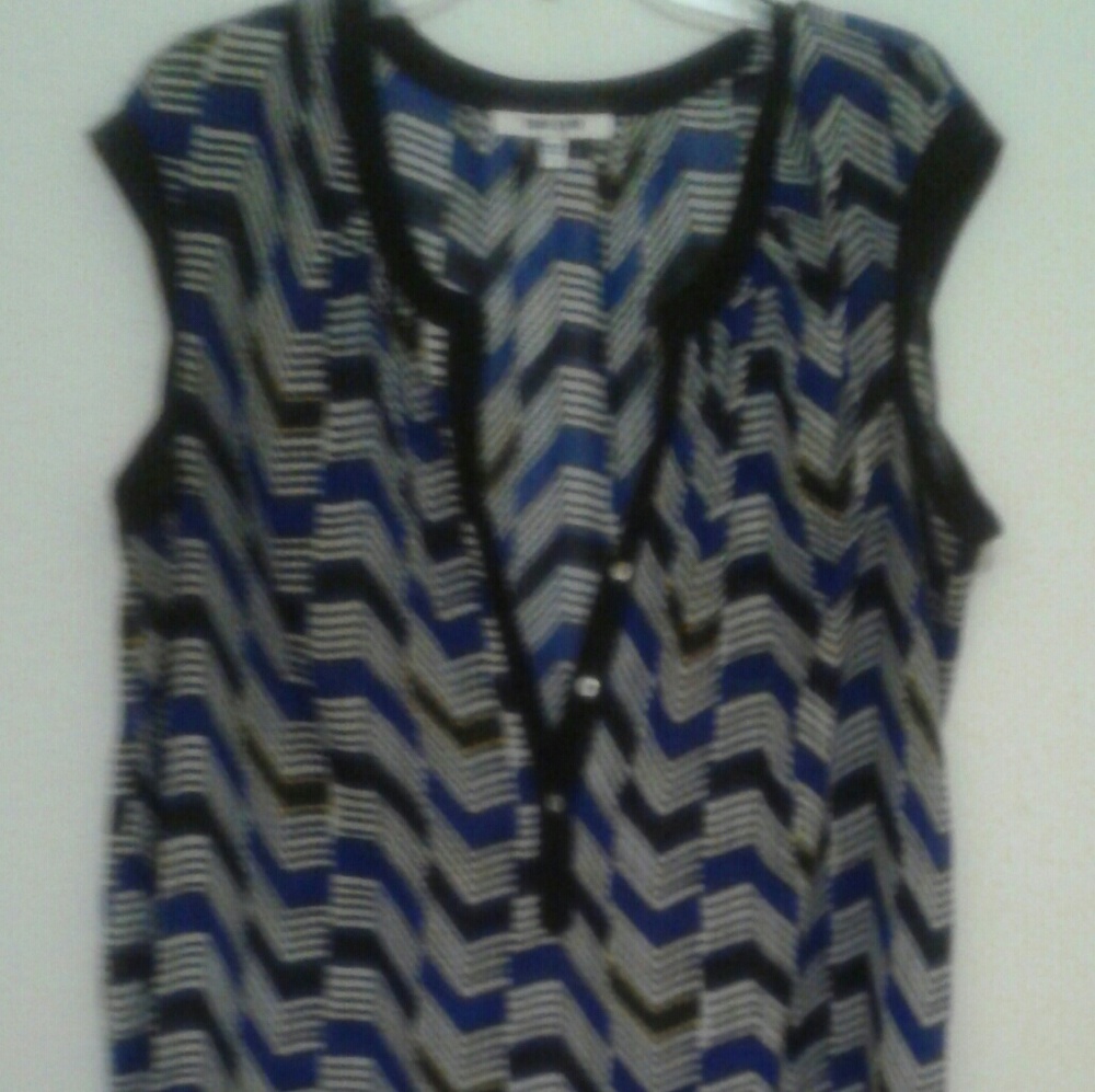 Sheer Sleeveless Multi-colored Tunic