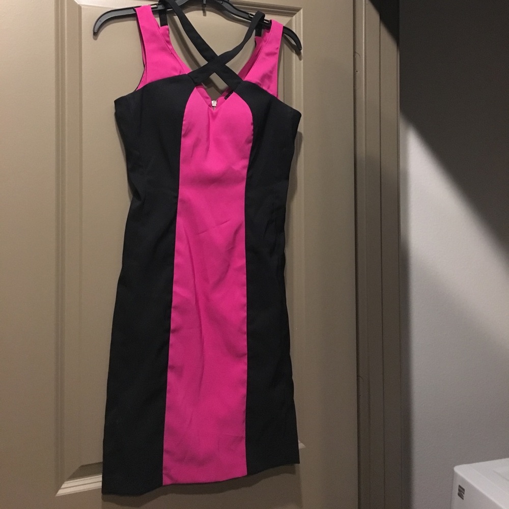 Cross Violet BlacK Bodycon Evening Dress