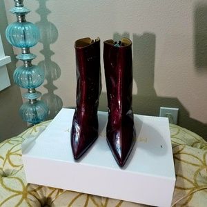 Stuart Weitzman patent leather ankle boots