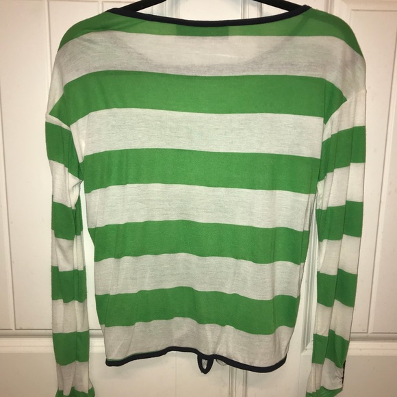 Women’s Blue Rain Stripped Long Sleeve Shirt SizeM - Picture 2 of 3