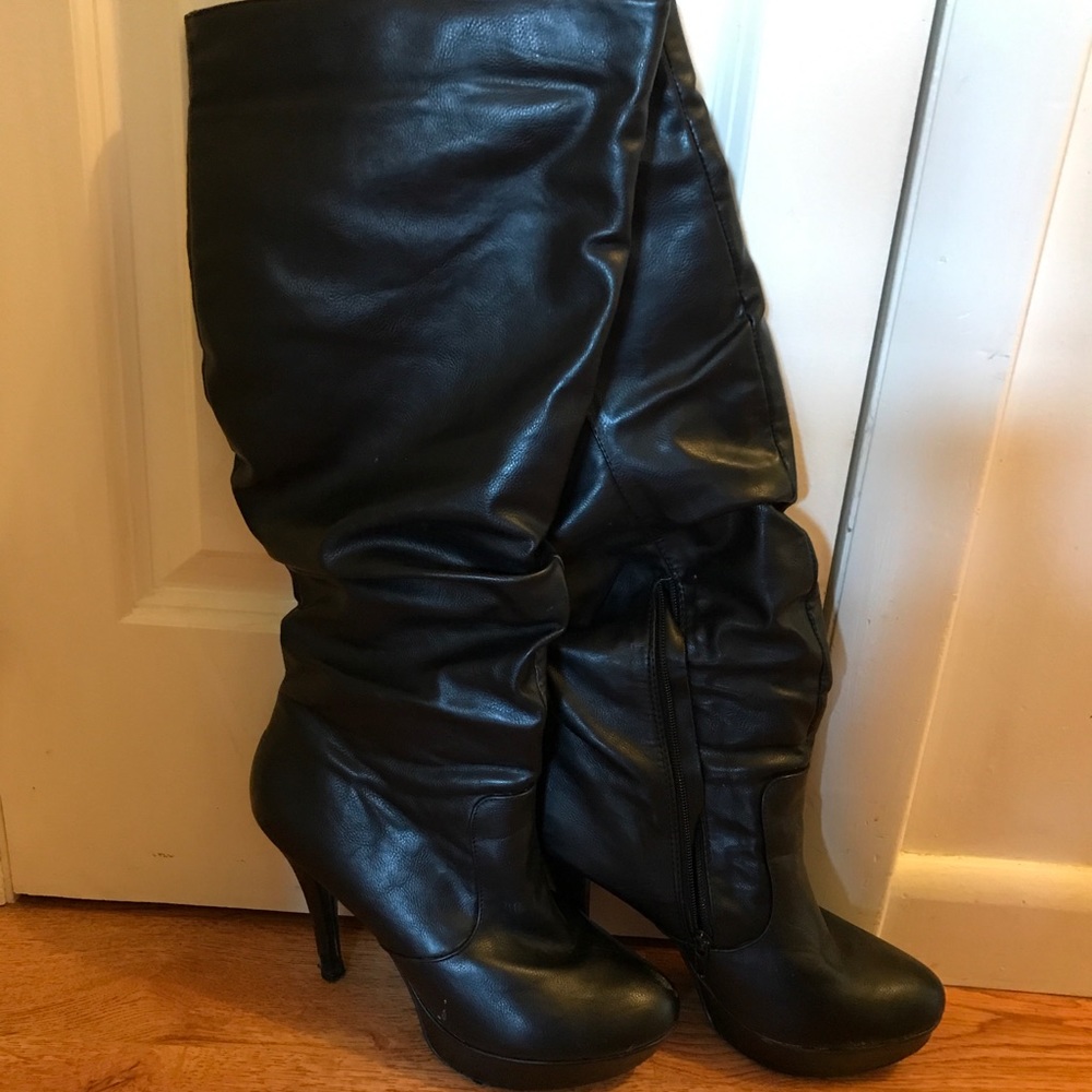 Leather Knee High Boots