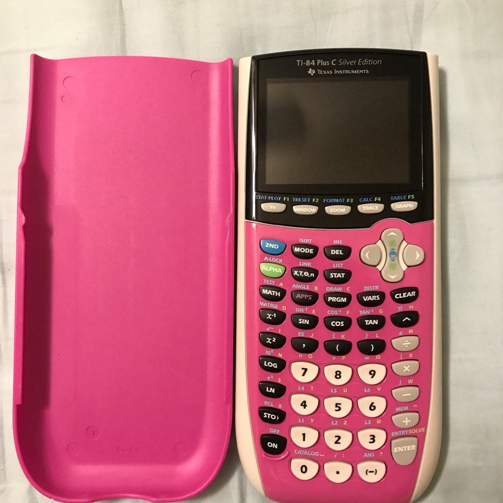 TI 84 plus calculator silver edition in pink