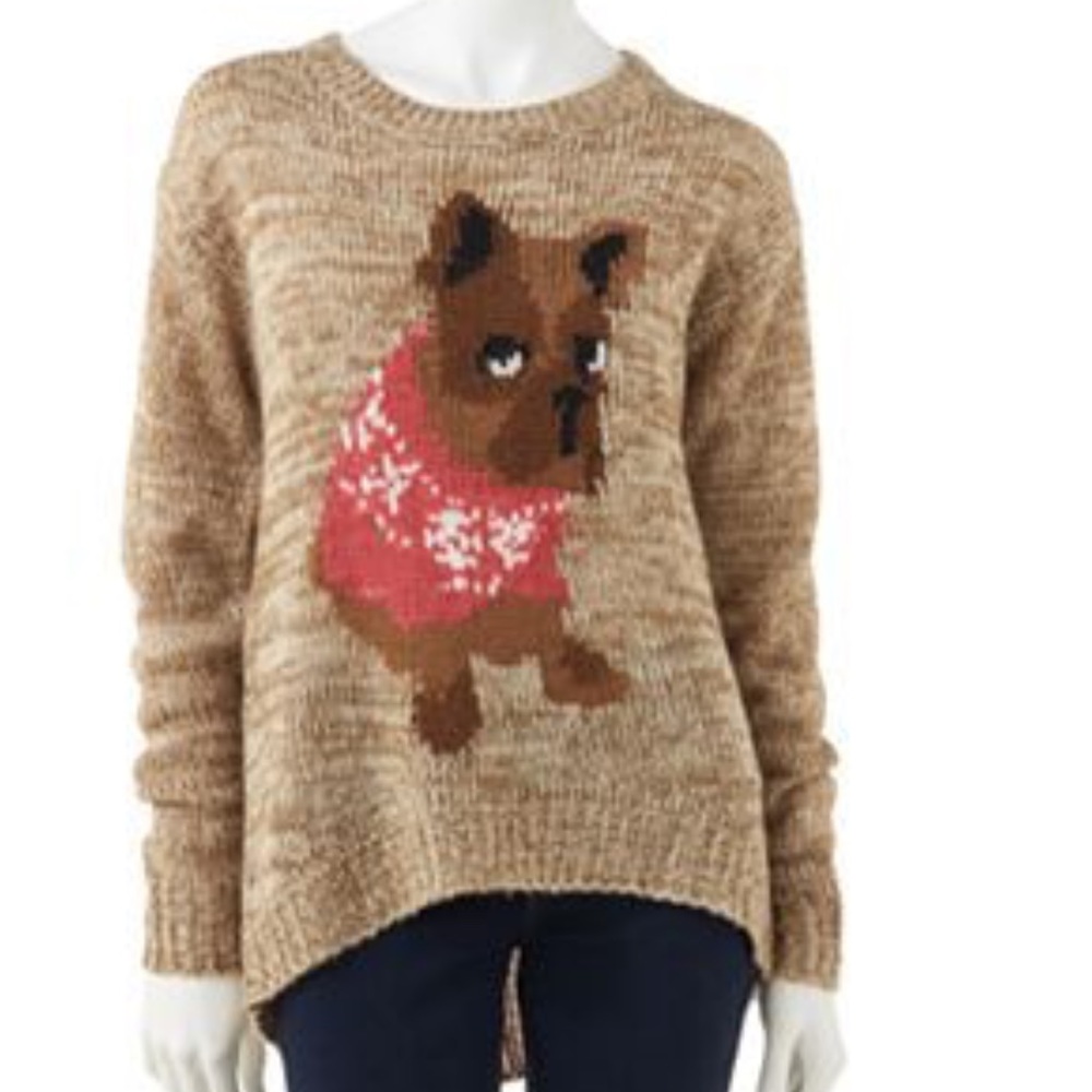French Bulldog Intarsia Sweater Kohls