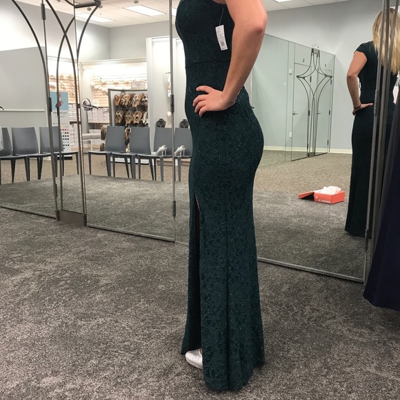 Hunter green floor length dress - Picture 2 of 3