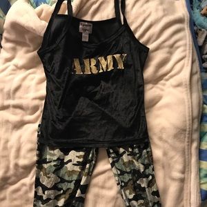 Super soft Army pjs. Tank top and long bottoms. Super soft Army pjs. Tank top and long bottoms.