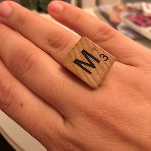 Scrabble piece M ring Scrabble piece M ring