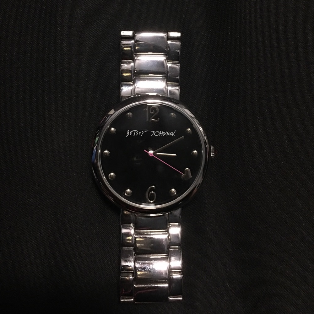 Betsy Johnson silver big face watch