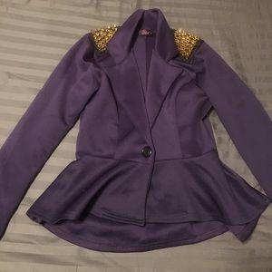 Costume Purple coat studded shoulders Costume Purple coat studded shoulders