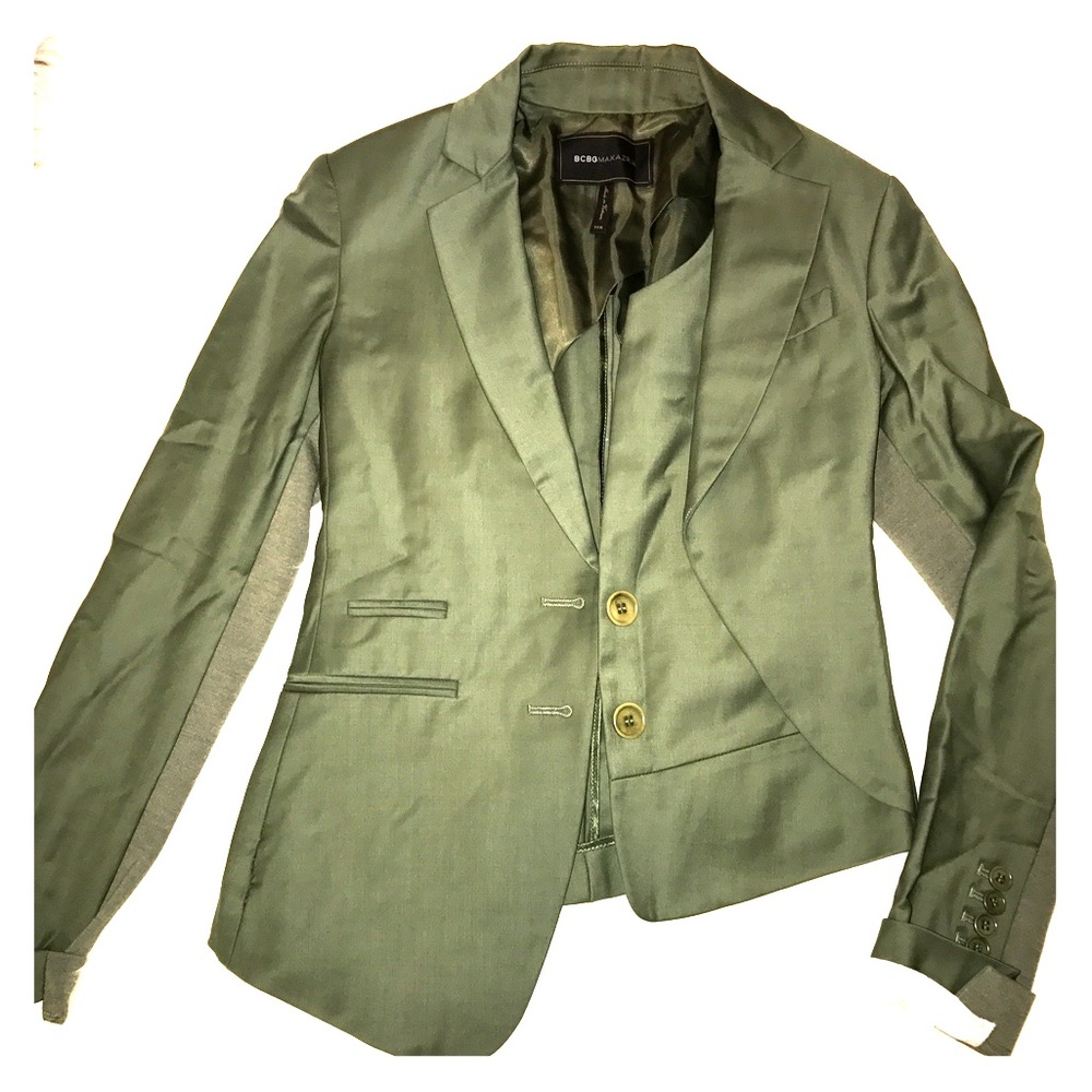 BCBG olive green asymmetric blazer. XXS