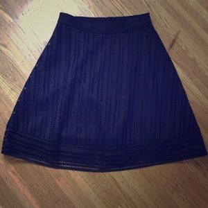 J Crew Striped Eyelet Skirt, Black, Size 00, NWT