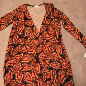 Lularoe Sarah M, NWT, orange and blue fall colors