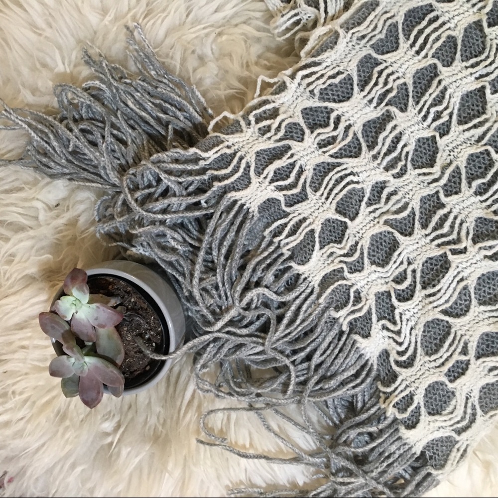 Lace-Crochet Fringe Infinity Scarf