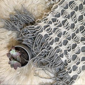 Lace-Crochet Fringe Infinity Scarf
